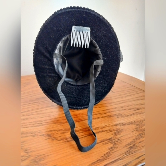 Art of Adornment black & purple victorian goth mini top hat main image 7